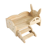 Maxbell Maxbell Wooden Guinea Pig Bed with Steps Hideout for Bearded Dragons Hedgehogs Bunny