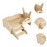 Maxbell Maxbell Wooden Guinea Pig Bed with Steps Hideout for Bearded Dragons Hedgehogs Bunny