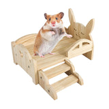 Maxbell Maxbell Wooden Guinea Pig Bed with Steps Hideout for Bearded Dragons Hedgehogs Bunny