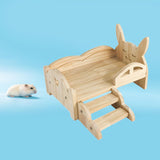 Maxbell Maxbell Wooden Guinea Pig Bed with Steps Hideout for Bearded Dragons Hedgehogs Bunny