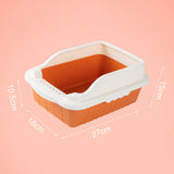 Maxbell Maxbell Pet Litter Tray Pan with Scooper Kitty Small Animals Open Top Cat Litter Box Orange S 27x18x15CM