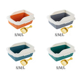 Maxbell Maxbell Pet Litter Tray Pan with Scooper Kitty Small Animals Open Top Cat Litter Box Orange S 27x18x15CM