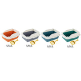 Maxbell Maxbell Pet Litter Tray Pan with Scooper Kitty Small Animals Open Top Cat Litter Box Orange S 27x18x15CM