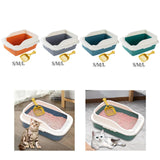 Maxbell Maxbell Pet Litter Tray Pan with Scooper Kitty Small Animals Open Top Cat Litter Box Orange S 27x18x15CM