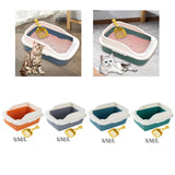 Maxbell Maxbell Pet Litter Tray Pan with Scooper Kitty Small Animals Open Top Cat Litter Box Orange S 27x18x15CM