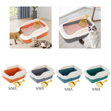 Maxbell Maxbell Pet Litter Tray Pan with Scooper Kitty Small Animals Open Top Cat Litter Box Orange S 27x18x15CM