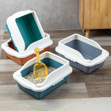 Maxbell Maxbell Pet Litter Tray Pan with Scooper Kitty Small Animals Open Top Cat Litter Box Orange S 27x18x15CM
