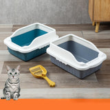 Maxbell Maxbell Pet Litter Tray Pan with Scooper Kitty Small Animals Open Top Cat Litter Box Orange S 27x18x15CM
