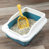 Maxbell Maxbell Pet Litter Tray Pan with Scooper Kitty Small Animals Open Top Cat Litter Box Blue S 27x18x15CM