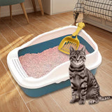 Maxbell Maxbell Pet Litter Tray Pan with Scooper Kitty Small Animals Open Top Cat Litter Box Blue S 27x18x15CM