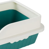 Maxbell Maxbell Pet Litter Tray Pan with Scooper Kitty Small Animals Open Top Cat Litter Box Green S 27x18x15CM