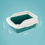 Maxbell Maxbell Pet Litter Tray Pan with Scooper Kitty Small Animals Open Top Cat Litter Box Green S 27x18x15CM