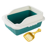 Maxbell Maxbell Pet Litter Tray Pan with Scooper Kitty Small Animals Open Top Cat Litter Box Green S 27x18x15CM