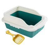Maxbell Maxbell Pet Litter Tray Pan with Scooper Kitty Small Animals Open Top Cat Litter Box Green S 27x18x15CM