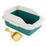 Maxbell Maxbell Pet Litter Tray Pan with Scooper Kitty Small Animals Open Top Cat Litter Box Green S 27x18x15CM