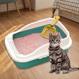 Maxbell Maxbell Pet Litter Tray Pan with Scooper Kitty Small Animals Open Top Cat Litter Box Green S 27x18x15CM