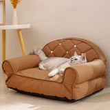 Maxbell Maxbell Cat Sofa for Indoor Cats Fashion Portable Suitable for All Seasons Cat Couch Arc Brown