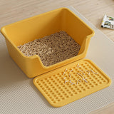 Maxbell Maxbell Open Top Pet Litter Box Anti Splashing Cats Litter Pan for Kitty Cats Kitten Yellow