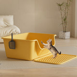Maxbell Maxbell Open Top Pet Litter Box Anti Splashing Cats Litter Pan for Kitty Cats Kitten Yellow