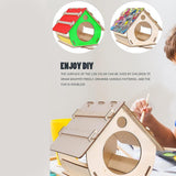 Maxbell Maxbell Unfinished DIY Wooden Bird House Hand on Bird Nest for Yard Backyard Outdoor 19.9x30.4x17.8cm