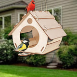 Maxbell Maxbell Unfinished DIY Wooden Bird House Hand on Bird Nest for Yard Backyard Outdoor 19.9x30.4x17.8cm