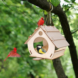 Maxbell Maxbell Unfinished DIY Wooden Bird House Hand on Bird Nest for Yard Backyard Outdoor 19.9x30.4x17.8cm