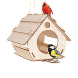 Maxbell Maxbell Unfinished DIY Wooden Bird House Hand on Bird Nest for Yard Backyard Outdoor 19.9x30.4x17.8cm