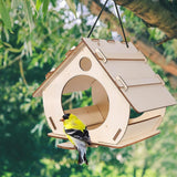 Maxbell Maxbell Unfinished DIY Wooden Bird House Hand on Bird Nest for Yard Backyard Outdoor 19.9x30.4x17.8cm