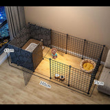 Maxbell Maxbell Dog Cage Yard Fence Play Detachable Puppy Playpen for Rabbit Hedgehog Indoor 165cmx75cmx47cm