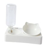 Maxbell Maxbell Cat Bowls with Automatic Waterer Bottle Easy to Clean 2 in 1 for Dogs Kitten S