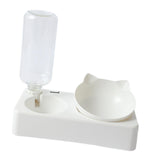 Maxbell Maxbell Cat Bowls with Automatic Waterer Bottle Easy to Clean 2 in 1 for Dogs Kitten S
