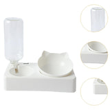Maxbell Maxbell Cat Bowls with Automatic Waterer Bottle Easy to Clean 2 in 1 for Dogs Kitten S