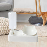 Maxbell Maxbell Cat Bowls with Automatic Waterer Bottle Easy to Clean 2 in 1 for Dogs Kitten S