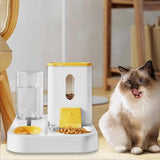 Maxbell Maxbell Food Feeder and Water Dispenser for Indoor Cats Automatic Pet Water Fountain Yellow