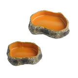 Maxbell Maxbell Reptile Water Bowl Decorative Resin Lizards Habitat for Turtle Gecko Hamster small