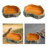 Maxbell Maxbell Reptile Water Bowl Decorative Resin Lizards Habitat for Turtle Gecko Hamster small