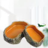 Maxbell Maxbell Reptile Water Bowl Decorative Resin Lizards Habitat for Turtle Gecko Hamster small