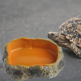 Maxbell Maxbell Reptile Water Bowl Decorative Resin Lizards Habitat for Turtle Gecko Hamster small