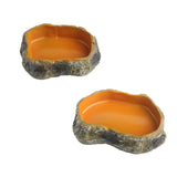 Maxbell Maxbell Reptile Water Bowl Decorative Resin Lizards Habitat for Turtle Gecko Hamster small