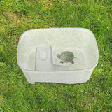 Maxbell Maxbell Turtle Bathing Tub Multipurpose with Basking Ramp for Turtles Small Reptiles M White