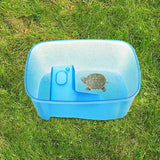 Maxbell Maxbell Turtle Bathing Tub Multipurpose with Basking Ramp for Turtles Small Reptiles L Blue