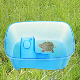 Maxbell Maxbell Turtle Bathing Tub Multipurpose with Basking Ramp for Turtles Small Reptiles L Blue