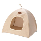 Maxbell Maxbell Cat Tent Activity Center Summer Foldable Soft Pet Bed for Home Outdoor Kitty L Beige