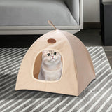 Maxbell Maxbell Cat Tent Activity Center Summer Foldable Soft Pet Bed for Home Outdoor Kitty L Beige