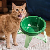 Maxbell Cat Bowl Non Slip Anti Vomiting Ceramic Cat Bowl for Kitty Indoor Cats Puppy Short version Green