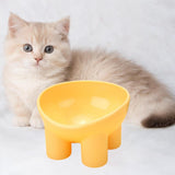 Maxbell Raised Cat Bowl Protect Pet's Spine Non Slip Pet Feeding Dish Food Container yellow