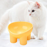 Maxbell Raised Cat Bowl Protect Pet's Spine Non Slip Pet Feeding Dish Food Container yellow
