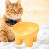 Maxbell Raised Cat Bowl Protect Pet's Spine Non Slip Pet Feeding Dish Food Container yellow