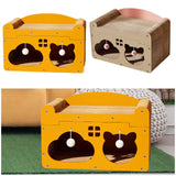 Maxbell Maxbell Cardboard Cat House Hideout Liightweight Cat Scratching Pad Small Dogs Bunny Yellow