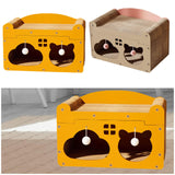 Maxbell Maxbell Cardboard Cat House Hideout Liightweight Cat Scratching Pad Small Dogs Bunny Yellow